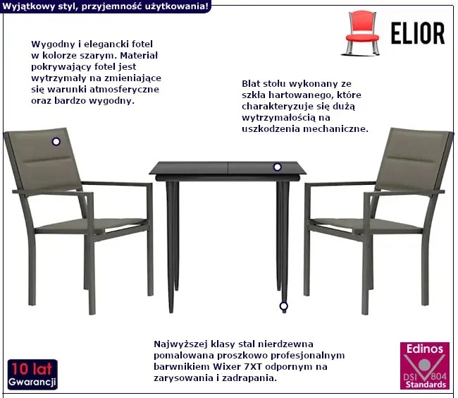 Zestaw mebli ze ogrodowych szklanym blatem Z2-E99