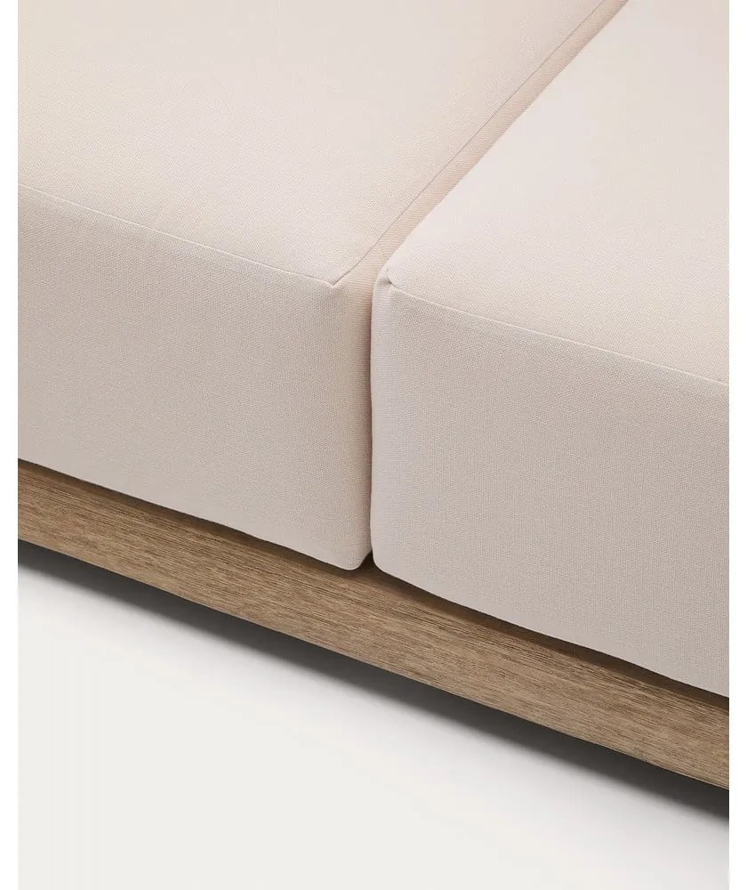 Beżowo-naturalna sofa ogrodowa z litego drewna akacjowego Ambra – Kave Home