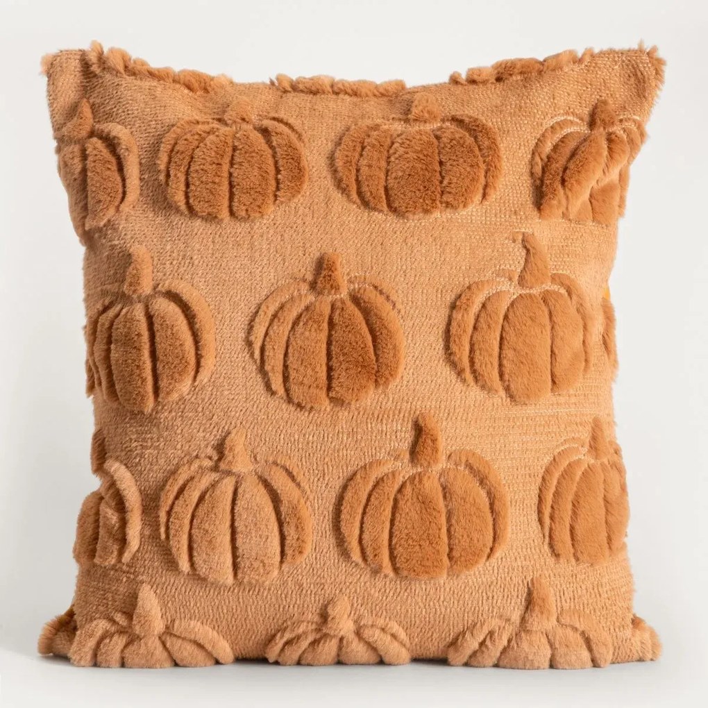 Poszewka dekoracyjna CRISPY ze strukturalnym wzorem w dynie 45x45 cm HOMLA