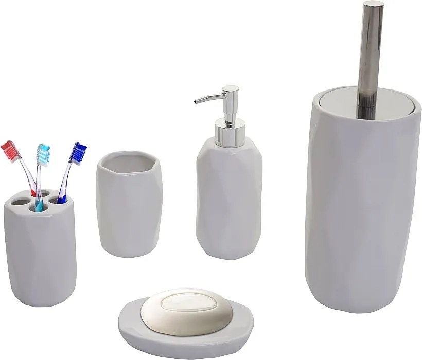 5-częściowy zestaw łazienkowy MCW-H88,  biały