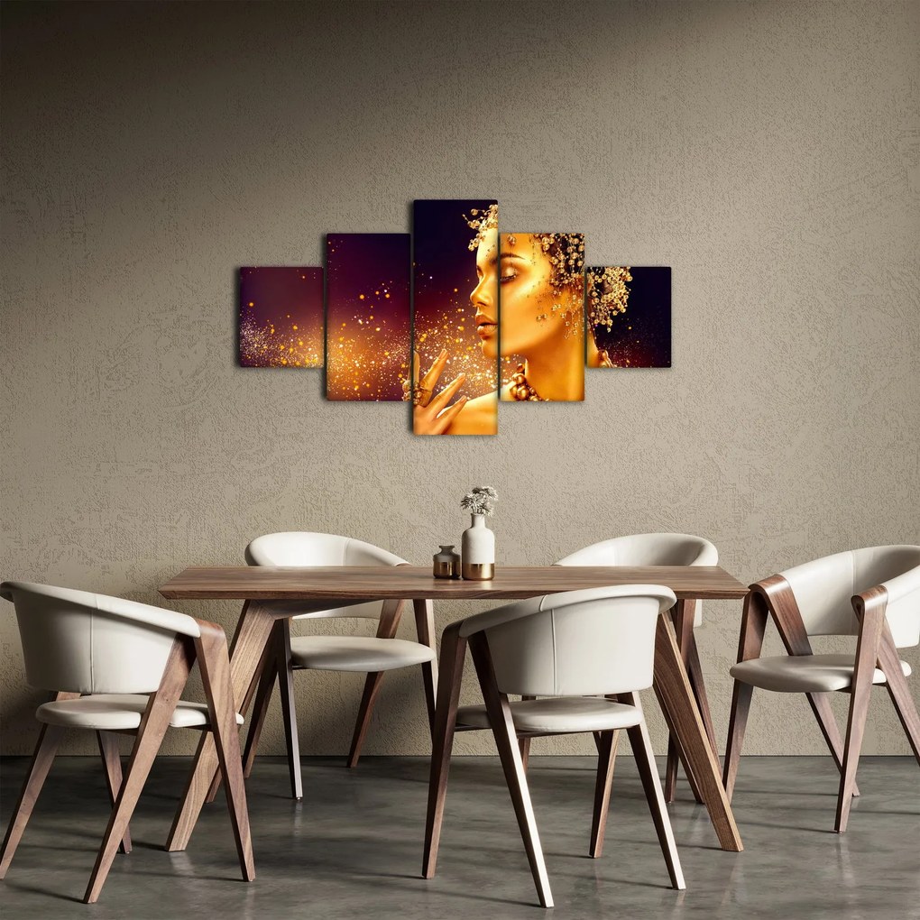 Obraz - Złoty makijaż (125x70 cm)