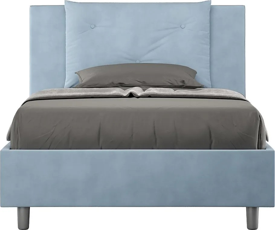 Łóżko bez stelaża tapicerowane 120x200 microfibra błękitny Appia
