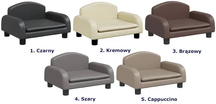 Brązowa sofa dla chłopca ze sztucznej skóry - Velira 3X