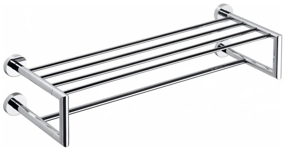 Sapho - Wieszak ścienny na ręczniki z półką X-ROUND 22,5x65,5 cm chrom błyszczący