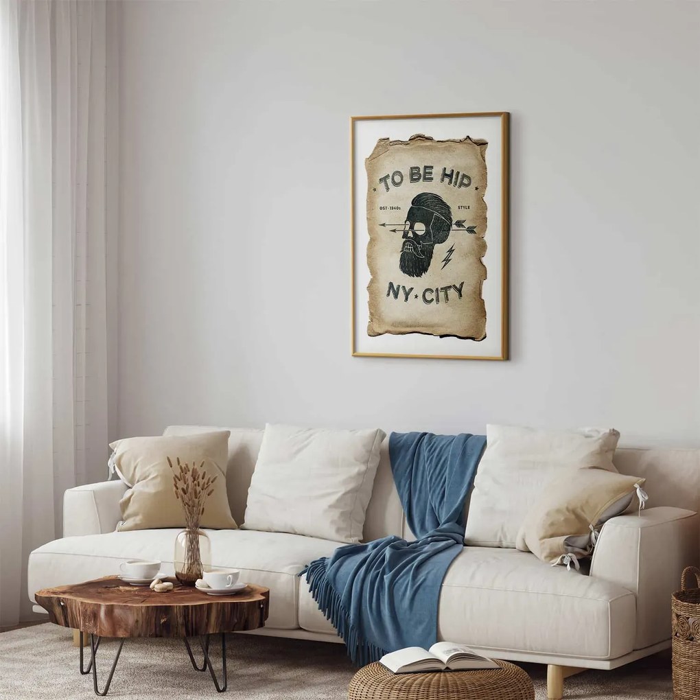 Plakat To be hip 21x30 cm z ramą złotą z marginesem ARTGEIST B