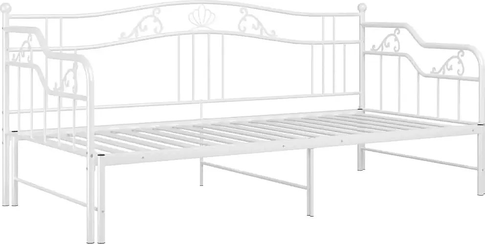 Metalowe rozkładane łóżko rustykalne kolor biały 90x200 cm S0-M79
