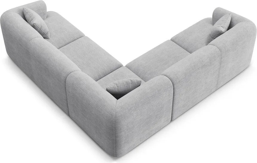 Jasnoszary sztruksowy narożnik Campi – Cosmopolitan Design