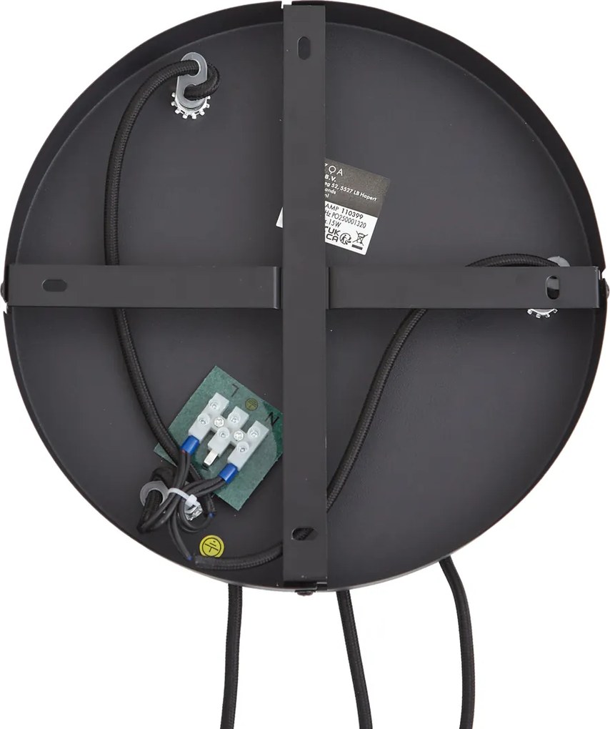 Designerska lampa wisząca czarna z przydymionym szkłem 3-źródła światła - Ana