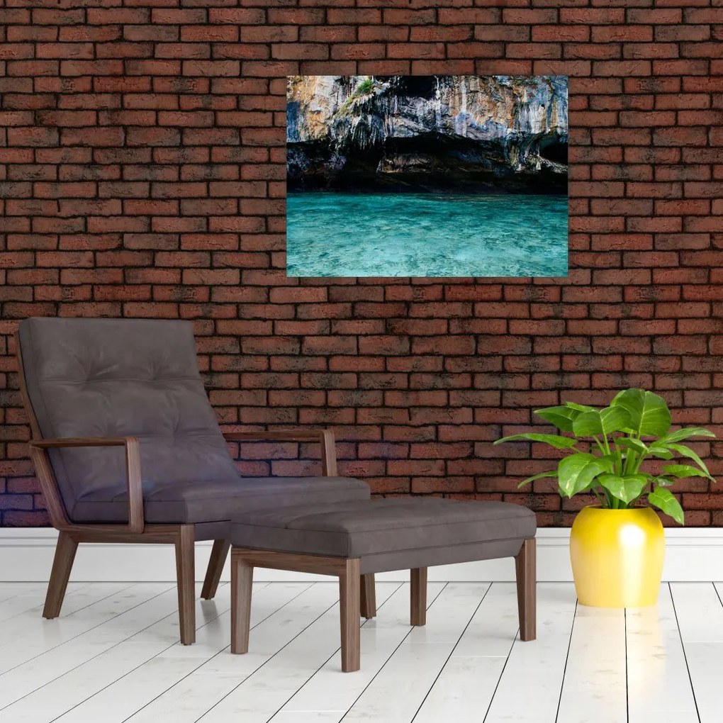 Obraz wody i skał (70x50 cm)