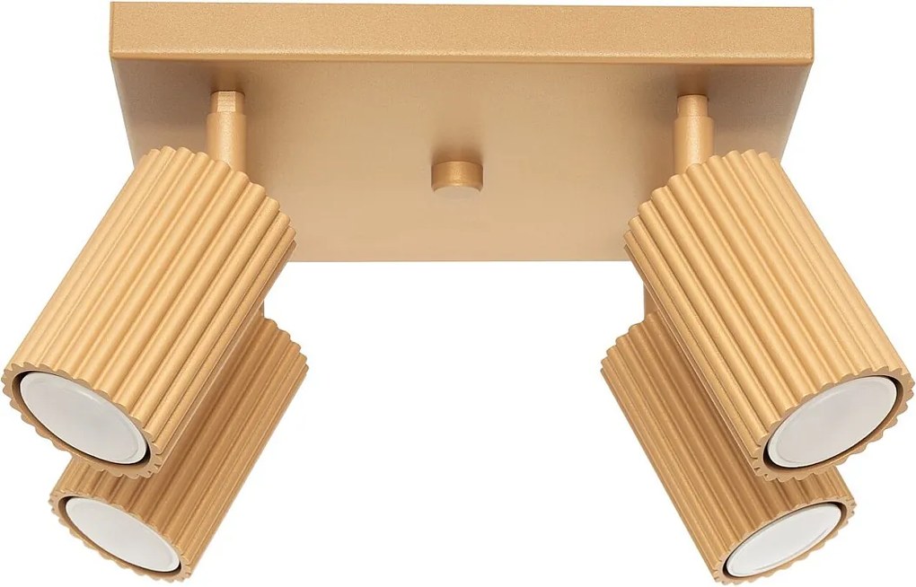 Lampa Sufitowa Minimalistyczny Karbon, Aluminium - 4 Źródło - L.25 X H.16.5 Cm - Złoty