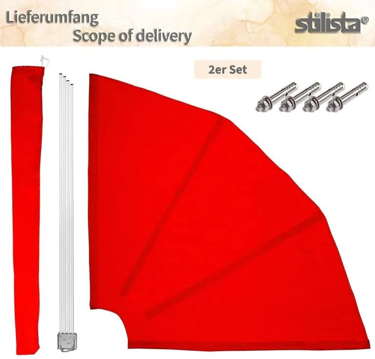 STILISTA parawan balkonowy, 140 x 140, czerwony