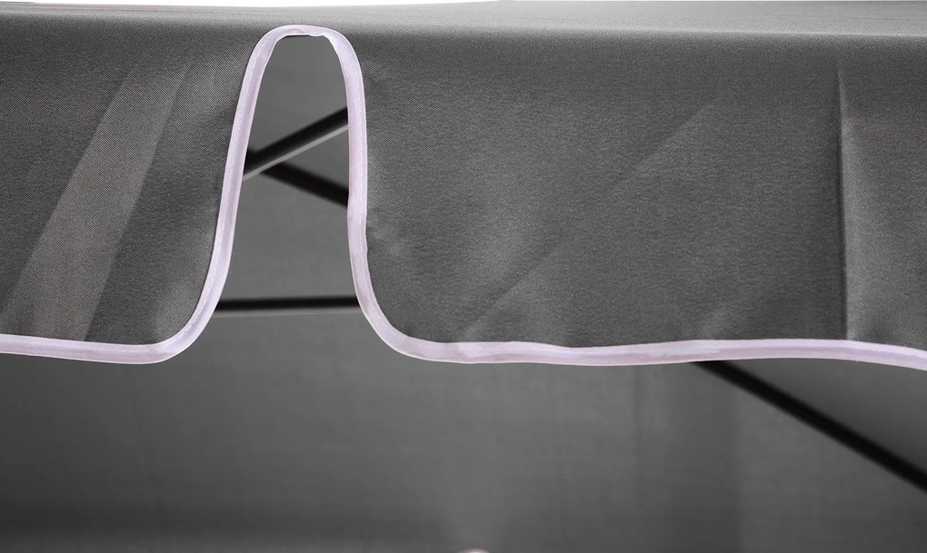 Outsunny Parasol Ogrodowy Składany Ochrona UV Szary Czarny Stylowy i Praktyczny do Ogrodu Balkonu Plaży | Aosom PL