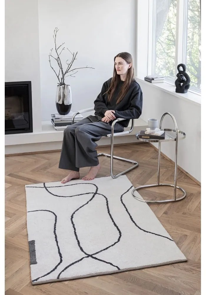 Bawełniany dywan odpowiedni do prania w kolorze kości słoniowej 100x140 cm Shadow – Mette Ditmer Denmark