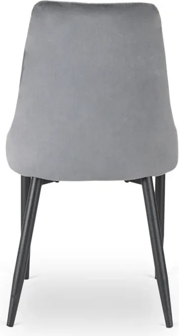Zestaw Stół Okrągły Rozkładany HARRY 102-142 cm Dąb Artisan/Czarny i 4 Krzesła Tapicerowane BARI Szare