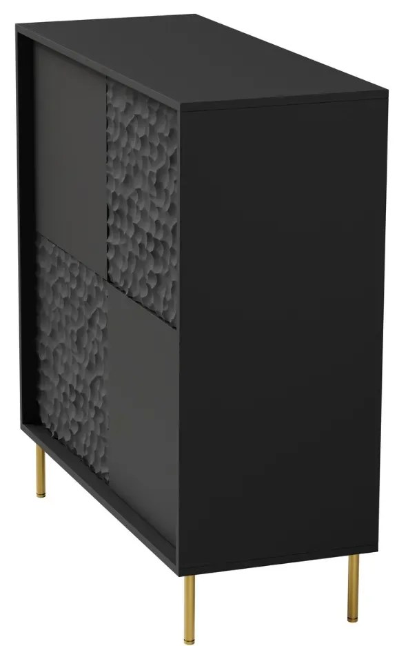 Komoda BULLET KM-2 100 cm czarna HALMAR