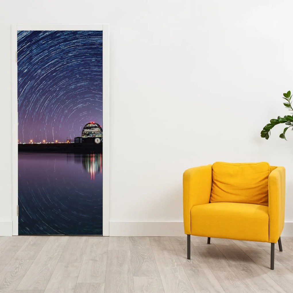 Fototapeta na drzwi - Nocne niebo z gwiazdami (95x205cm)