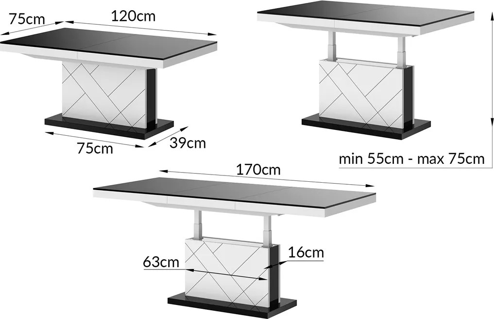 Nowoczesny ławostół Matera Max Hubertus marmur połysk