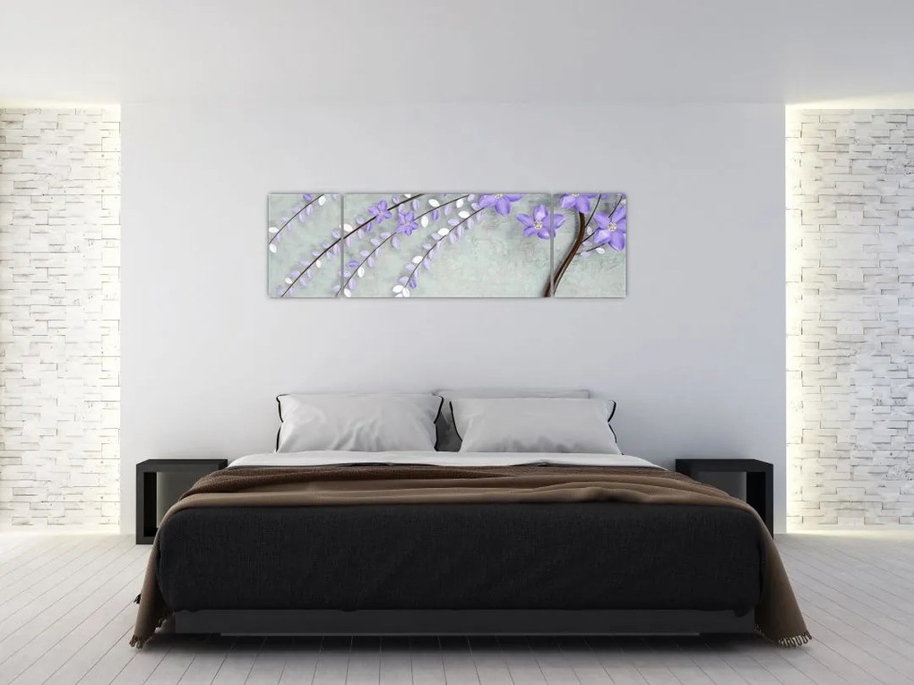 Obraz - Fioletowy deszcz (170x50 cm)