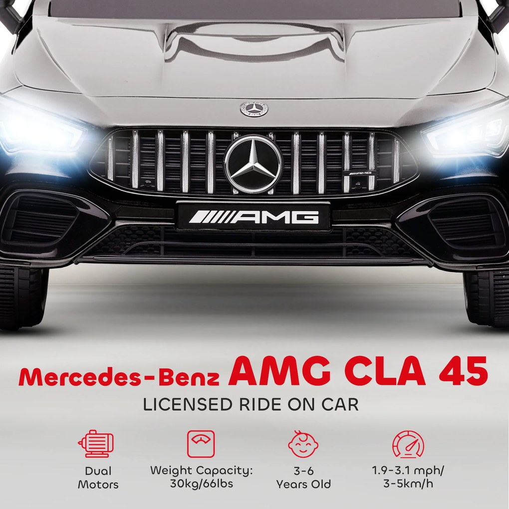 AIYAPLAY Dziecięcy pojazd elektryczny, zdalnie sterowany, z kółkami treningowymi, LED, klaksonem, dla dzieci 3-6 lat, Czarny