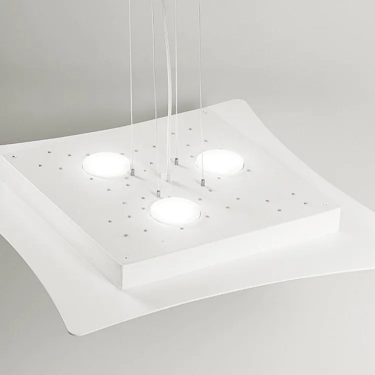 Lampa wisząca Isotta 10-punktowa GX53 biała - Nowoczesna lampa sufitowa o designie 62x69 cm, światło dwustrumieniowe, maks. 10x8 W, IP20, żarówki nie są dołączone