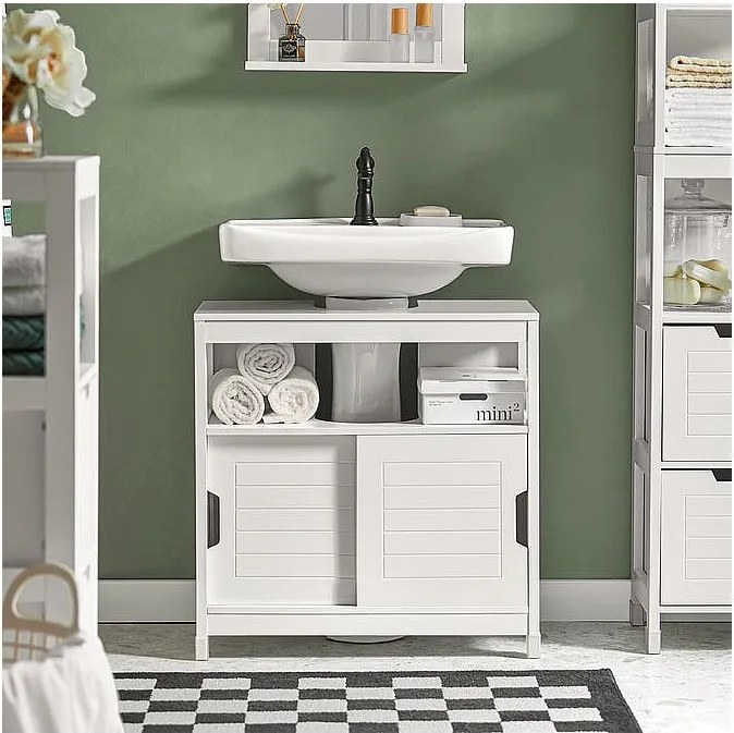 Szafka pod umywalkę do łazienki z drzwiami przesuwnymi FRG128-II-W