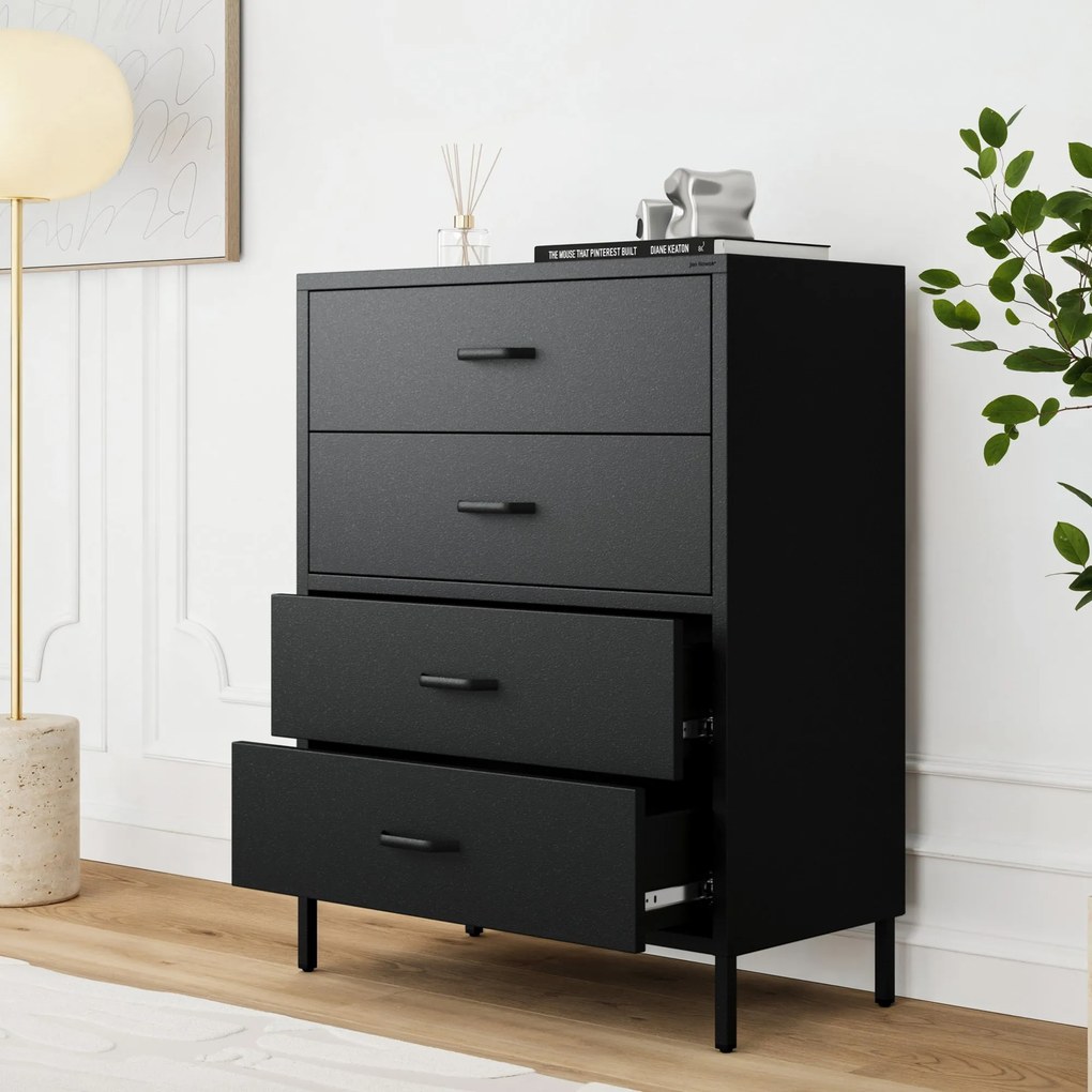 Komoda szafka metalowa czarna Modern CARLA 800 x 1015 x 400 mm