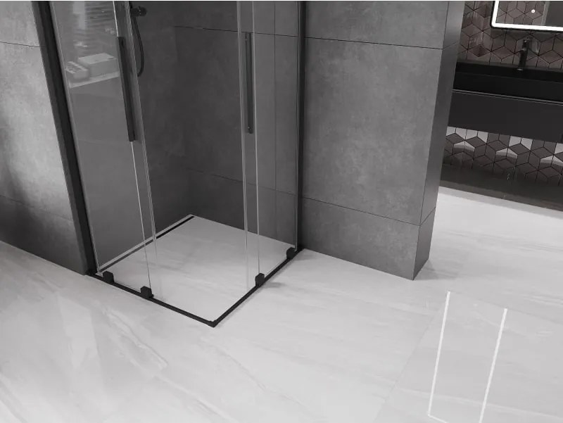 Mexen Velar Duo kabina prysznicowa rozsuwana 90 x 90 cm, transparent, czarna - 871-090-090-02-70