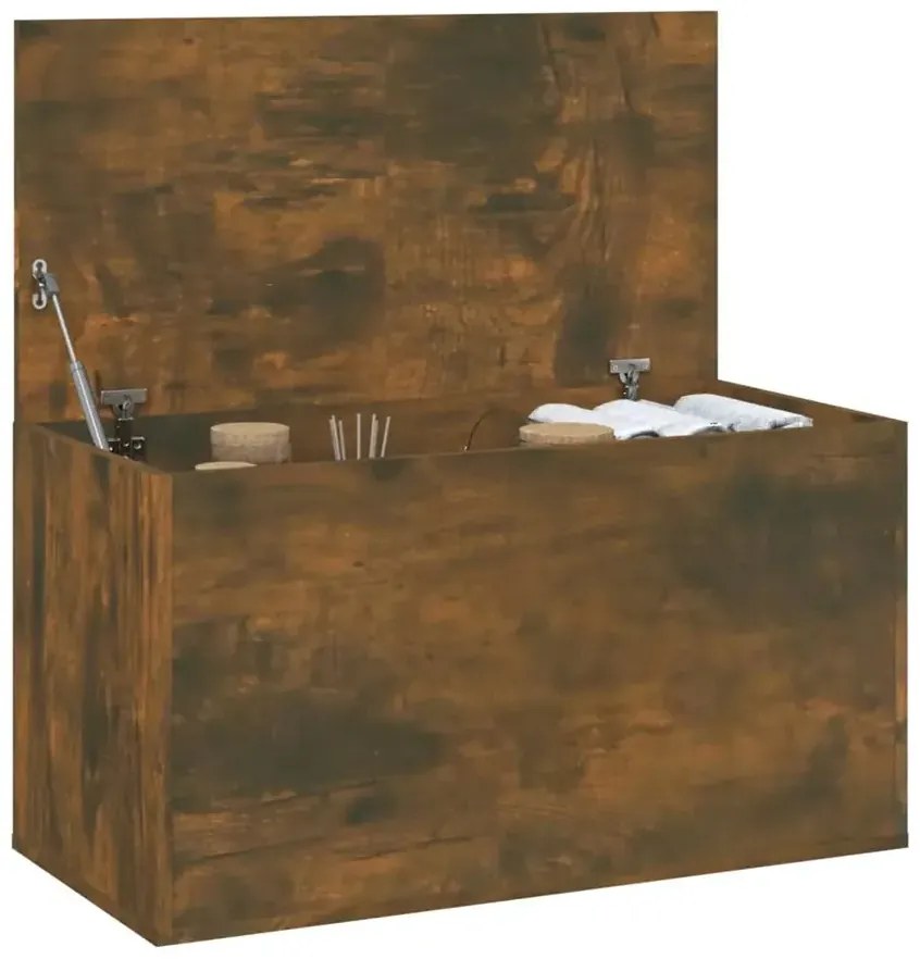 Minimalistyczna Skrzynia Na Pościel Przydymiony Dąb A6-T89