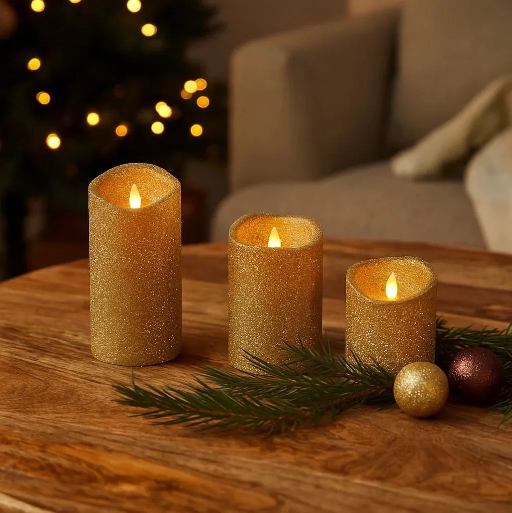 Zestaw świec LED w różnych rozmiarach, 3 sztuki