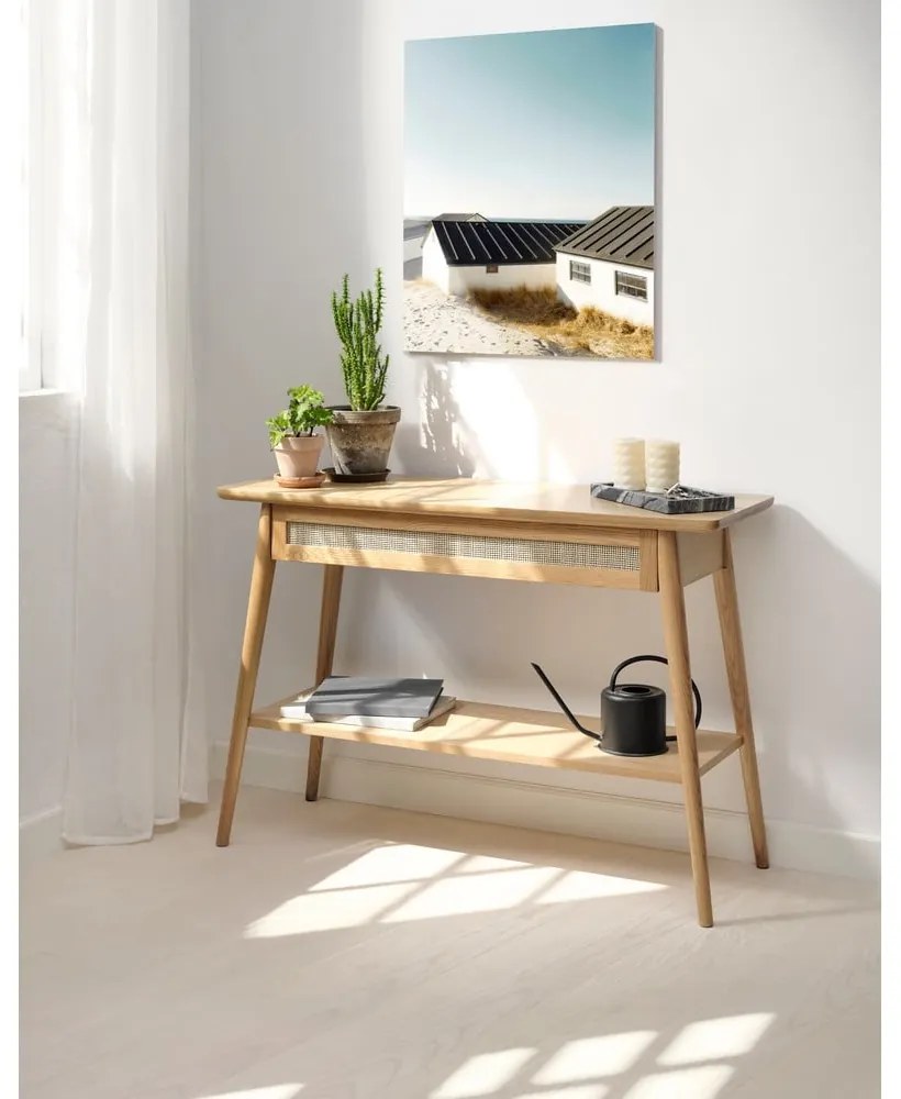 Konsola z blatem w dekorze dębu 40x110 cm Barrali – Unique Furniture