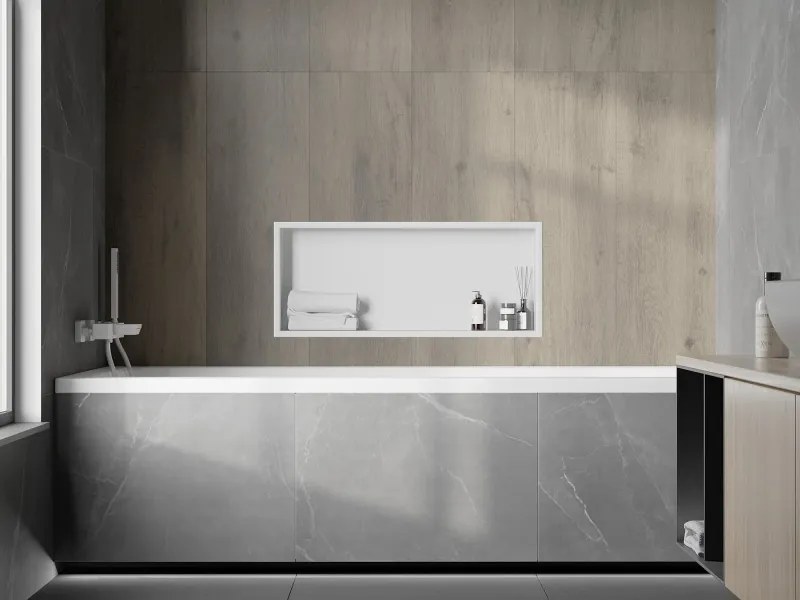 Mexen X-Wall-R półka wnękowa z kołnierzem 75 x 30 cm, biała - 1920753010