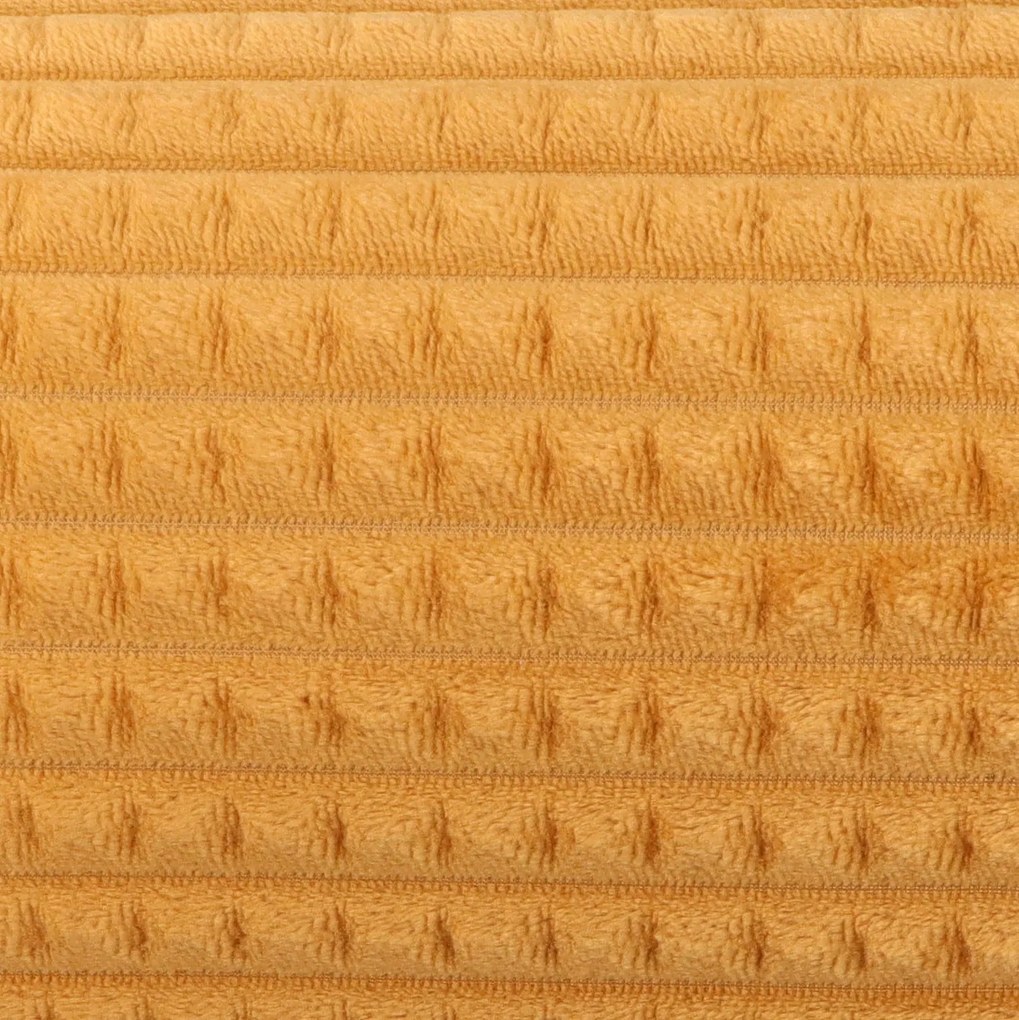 Koc Kostka musztardowy 130x170cm Miękki Wytłaczany Ciepły Modny Do Wnętrz