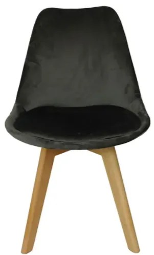 Ciemnoszare aksamitne krzesło MIA