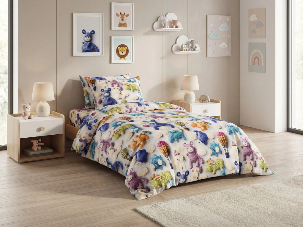 PrzytulneMieszkanie.pl PrzytulneMieszkanie.pl Dziecięca pościel z mikrofibry WOOLIMALS kolorowa Rozmiar pościeli: 70 x 80 cm | 140 x 200 cm