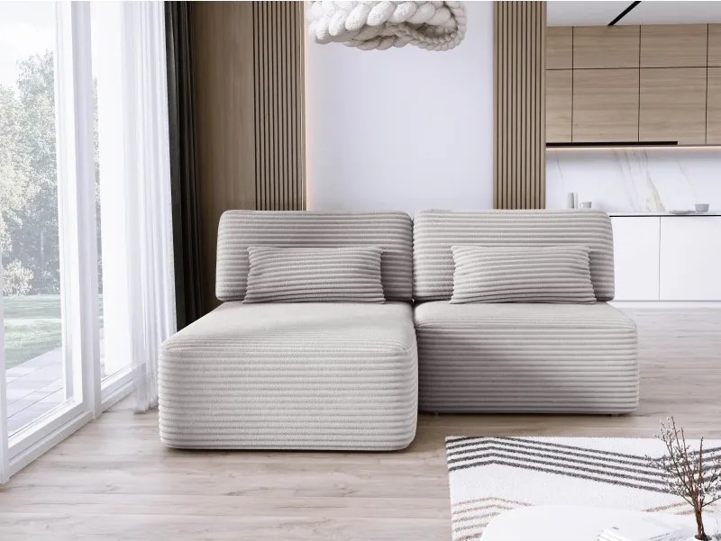 Narożnik TILIA wolnostojący układ L strona Lewa z funkcją spania w tkaninie Tilia 86