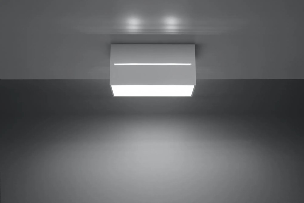 Biały geometryczny plafon LED - EX510-Lobi