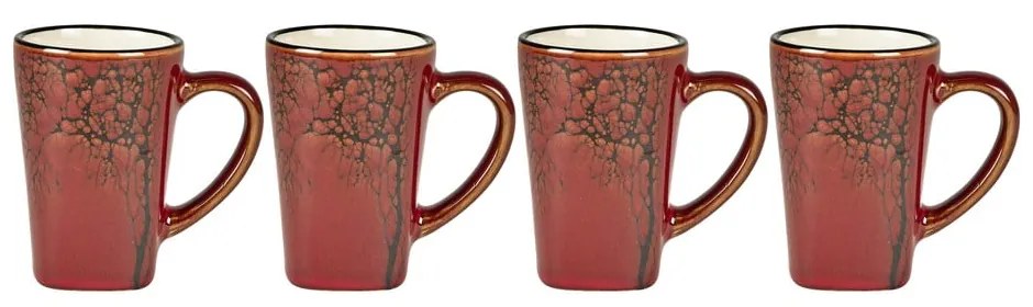 Czerwone kamionkowe kubki na espresso zestaw 4 szt. 100 ml Hela – Villa Collection