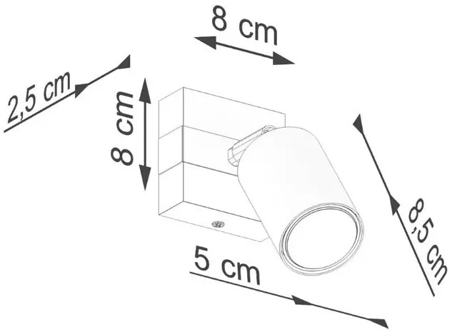 Industrialny kinkiet punktowy tuba - 4X A581 G3-B69