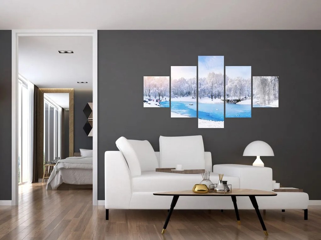 Obraz - Lodowe jezioro (125x70 cm)