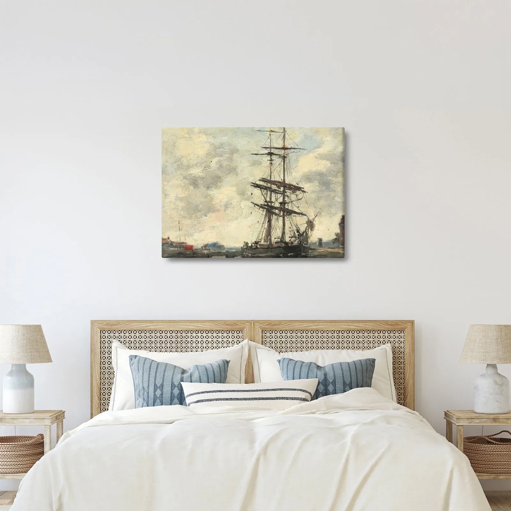 Obraz - Eugène Boudin, Ship on the Touques, reprodukcje (70x50 cm)
