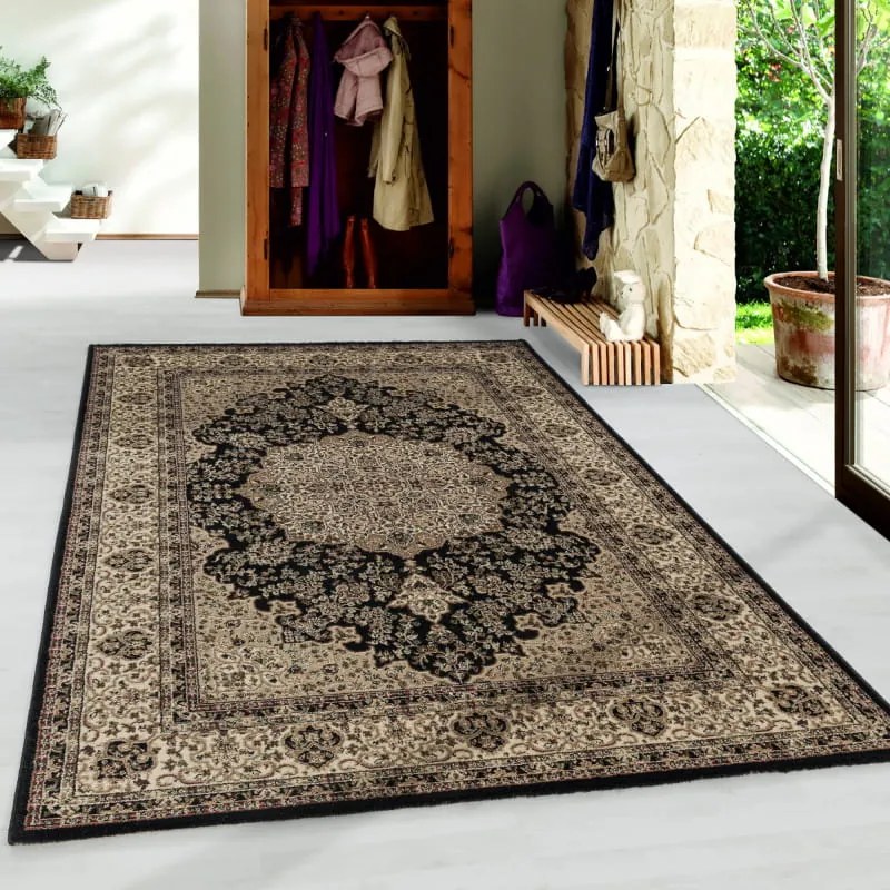 Dywan klasyczny Kashmir  Ornament czarno-beżowy 120 cm x 170 cm