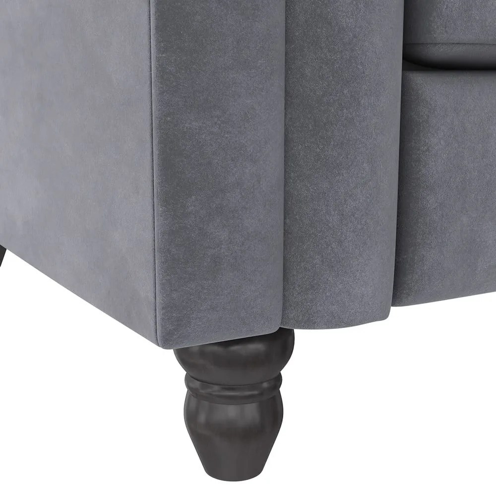 Ciemnoszara aksamitna rozkładana sofa 236 cm Felix – Støraa