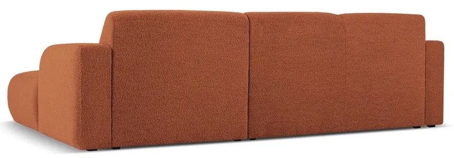 Brązowy narożnik z materiału bouclé (prawostronny) Molino – Micadoni Home