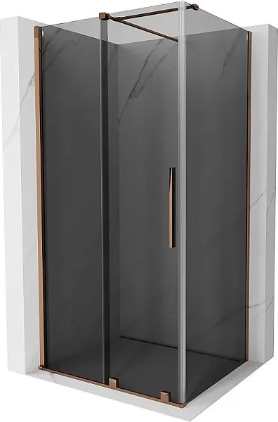 Mexen Velar kabina prysznicowa rozsuwana 140 x 90 cm, grafit, różowe złoto - 871-140-090-41-60
