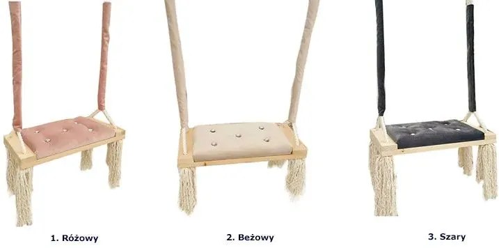 Różowa dziecięca huśtawka dla dziewczynki z kryształkami R1-G61