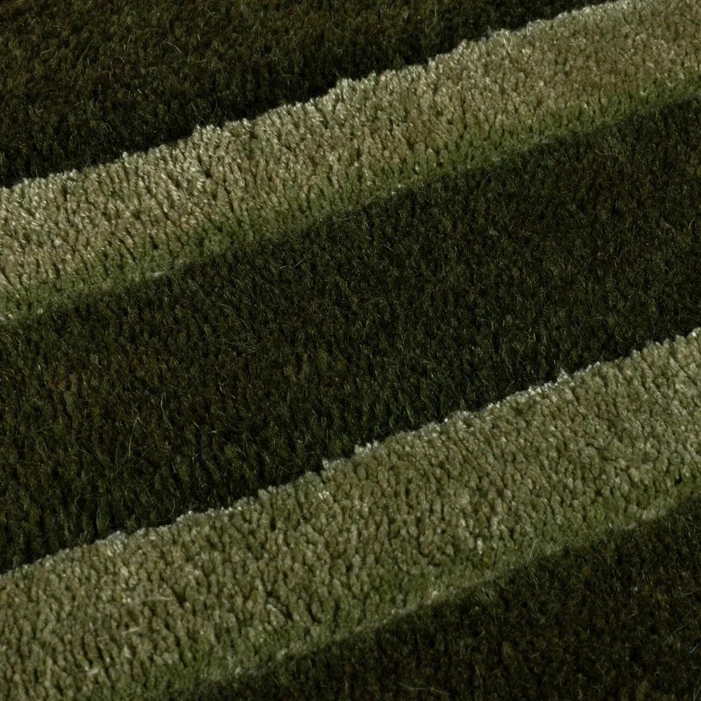 Ciemnozielony wełniany dywan tkany ręcznie 200x290 cm Gatsby – Flair Rugs