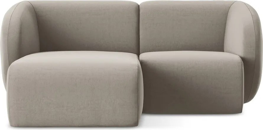 Jasnobrązowy aksamitny narożnik (lewostronny/z szezlongiem) Lani – Makamii