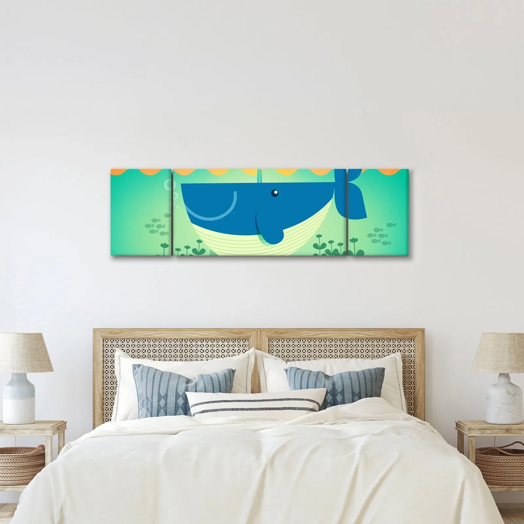 Obraz - Szczęśliwy wieloryb (170x50 cm)