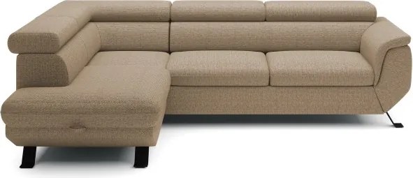 Narożnik RAVEN L Lewostronny wolnostojący z funkcją spania tkanina ARAGON 14 Cappucino WERSAL