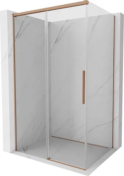 Mexen Rox kabina prysznicowa rozsuwana 150 x 100 cm, transparent, miedź szczotkowana - 8C2-150-100-65-00